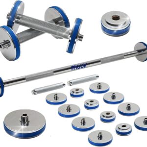 müüv Adjustable Barbell Set – 2-in-1 Dumbbell & Barbell System for Home Gym, 5–40 lb Weight Set with Plates & Handles – Compact Strength Training Equipment for Men & Women