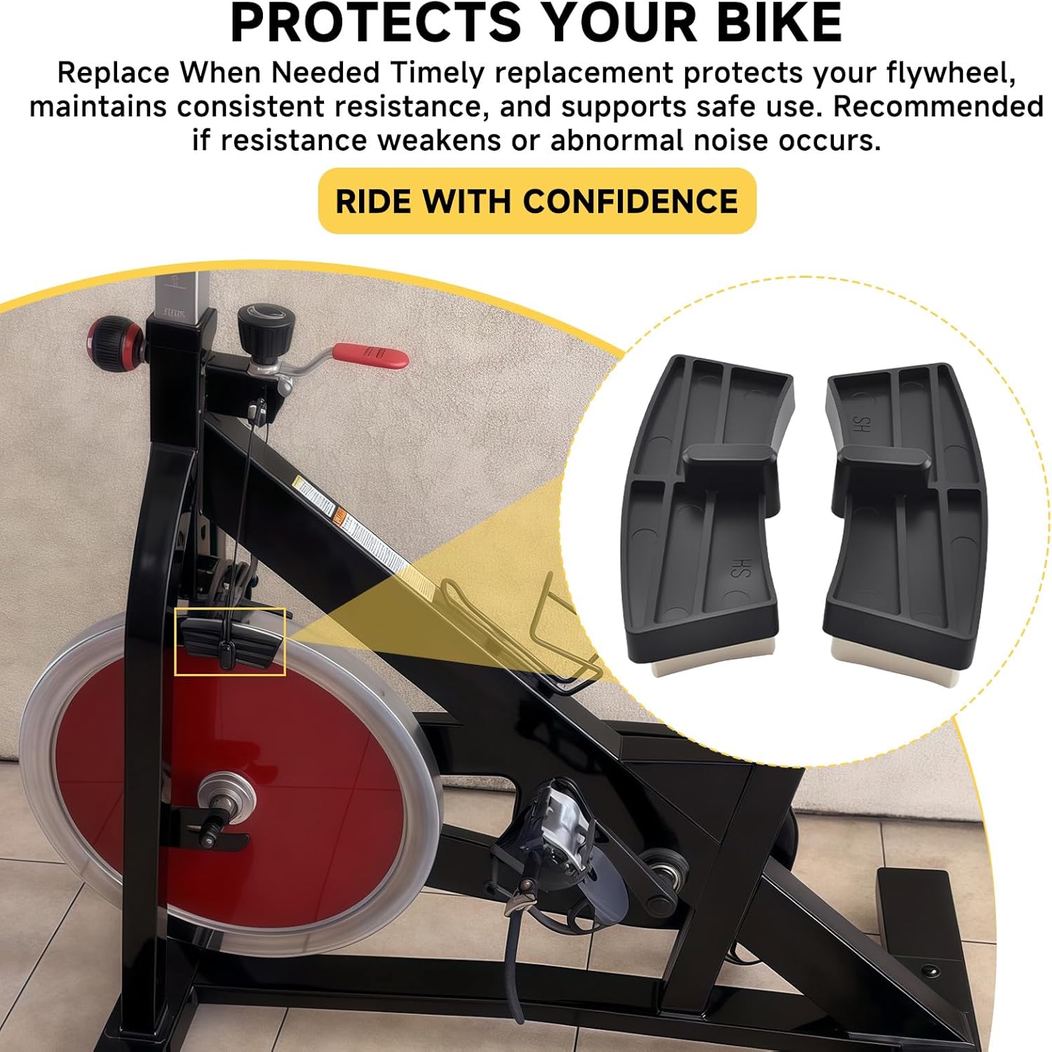 295252 Indoor Fitness Exercise Bike Brake Pads Wool Felt Resistance Pads Suitable for All NordicTrack, ProForm, Golds Gym, HealthRider, Epic - Image 7