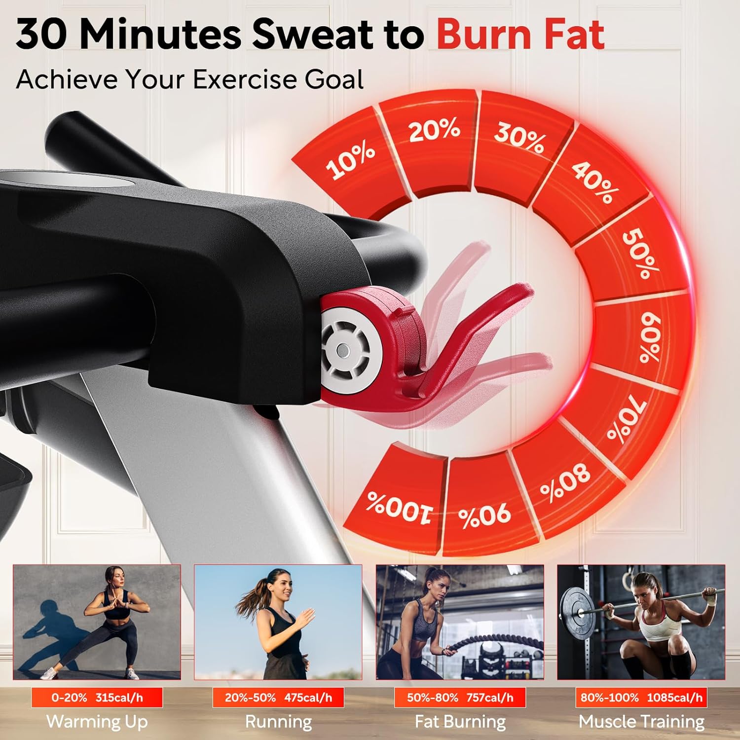 Sperax Exercise Bike,Stationary Bikes for Home with Exclusive App,Magnetic Exercise Bike with Comfortable Seat Cushion, Indoor Stationary Bikes with 300lbs Weight Capacity - Image 6
