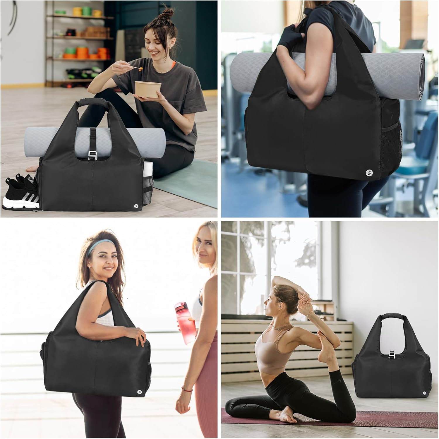 sportsnew Yoga Gym Bags for Women with Shoes Compartment & Wet Dry Storage Pockets & Adjustable Yoga Mat Holder, Patent Pending - Image 6