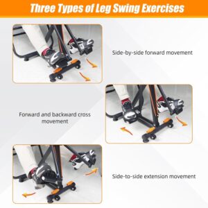 Pedal Exerciser with Arm Rope Pull Exercise & Foot Massage – 15″W×19“D×37”H Floor Peddler Exerciser for Elderly, Leg Swing Exercise, Metal Stroke Recovery Pedal Exercise Equipment, with Digital Display, Black