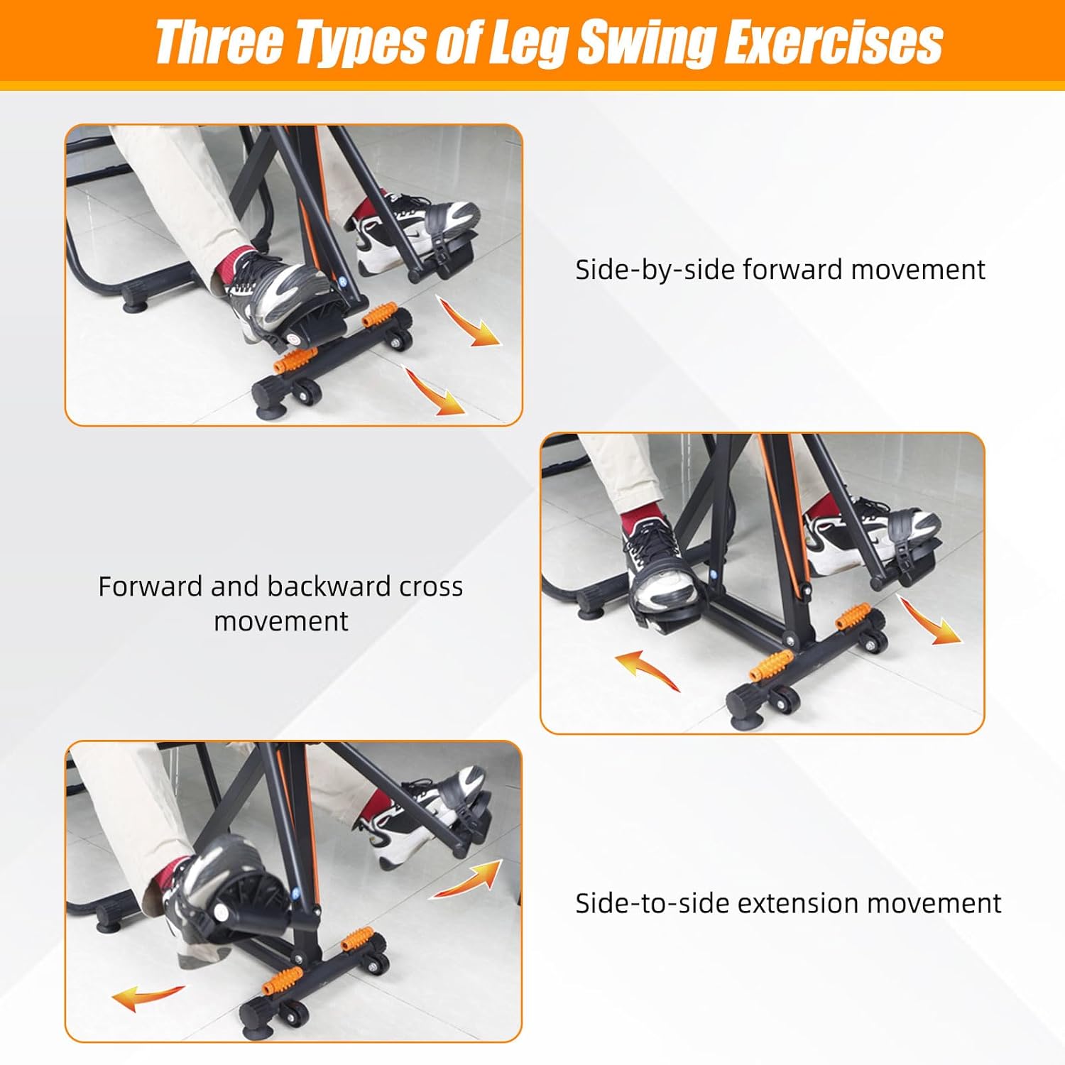 Pedal Exerciser with Arm Rope Pull Exercise & Foot Massage - 15"Wร19โDร37โH Floor Peddler Exerciser for Elderly, Leg Swing Exercise, Metal Stroke Recovery Pedal Exercise Equipment, with Digital Display, Black - Image 2