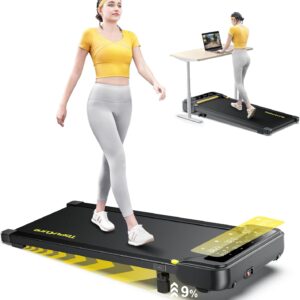 Walking Pad with Incline, Under Desk Treadmill, Portable Treadmills for Home/Office, 2.5HP Walking Jogging Running Machine 300 lbs Capacity with LED Display, Remote Control/App Control