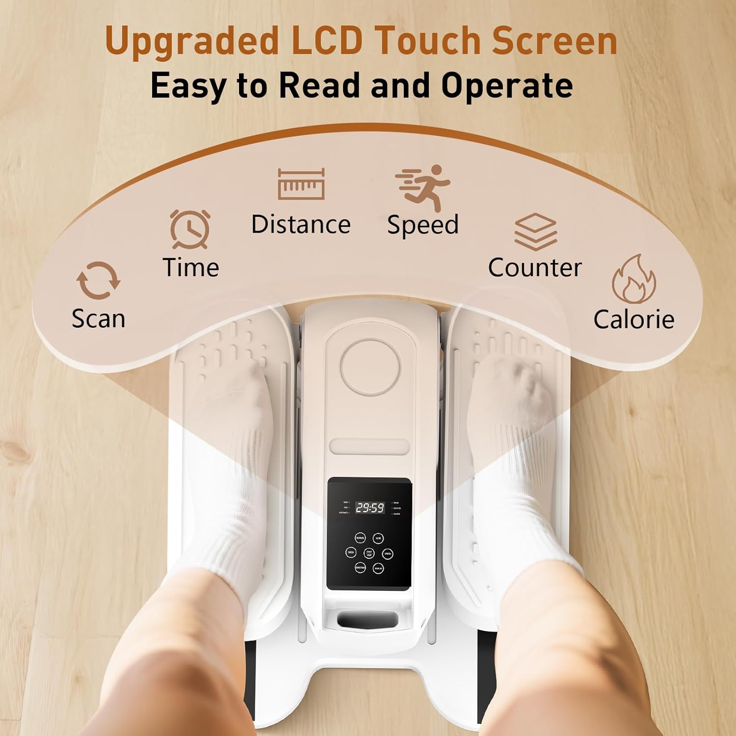 Under Desk Elliptical Exercise Machine,Ellipse Leg Exerciser as Seen on TV,12 Speeds Leg Exerciser While Sitting for Seniors, Portable Electric Seated Foot Pedal Exerciser for Home Office - Image 7