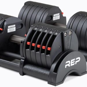 Rep Fitness Quickdraw Adjustable Dumbbells, Multiple weight ranges available including: 5-30, 5-40,5-50 and 5-60 lbs