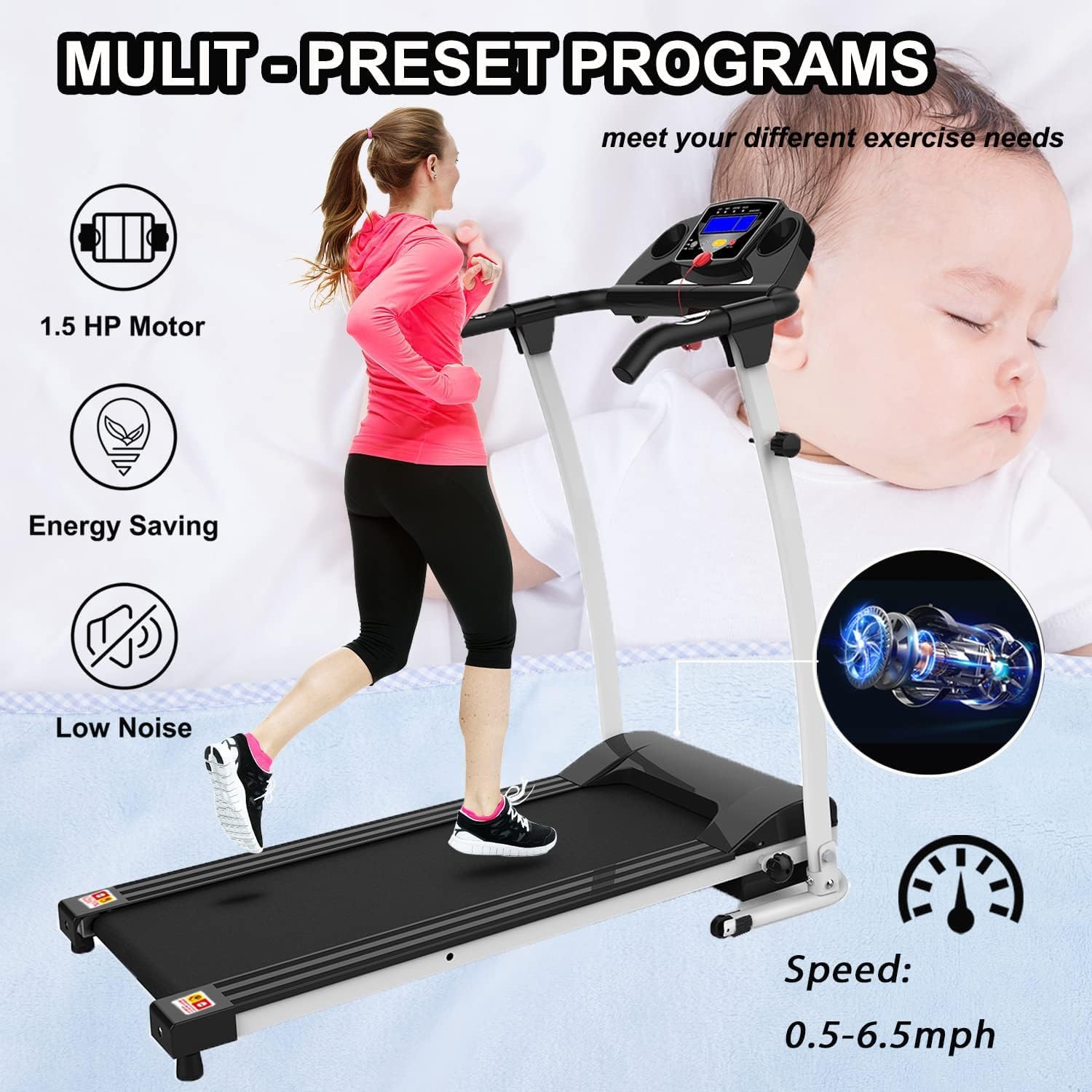 Yangming Foldable Treadmill for Home - Image 4