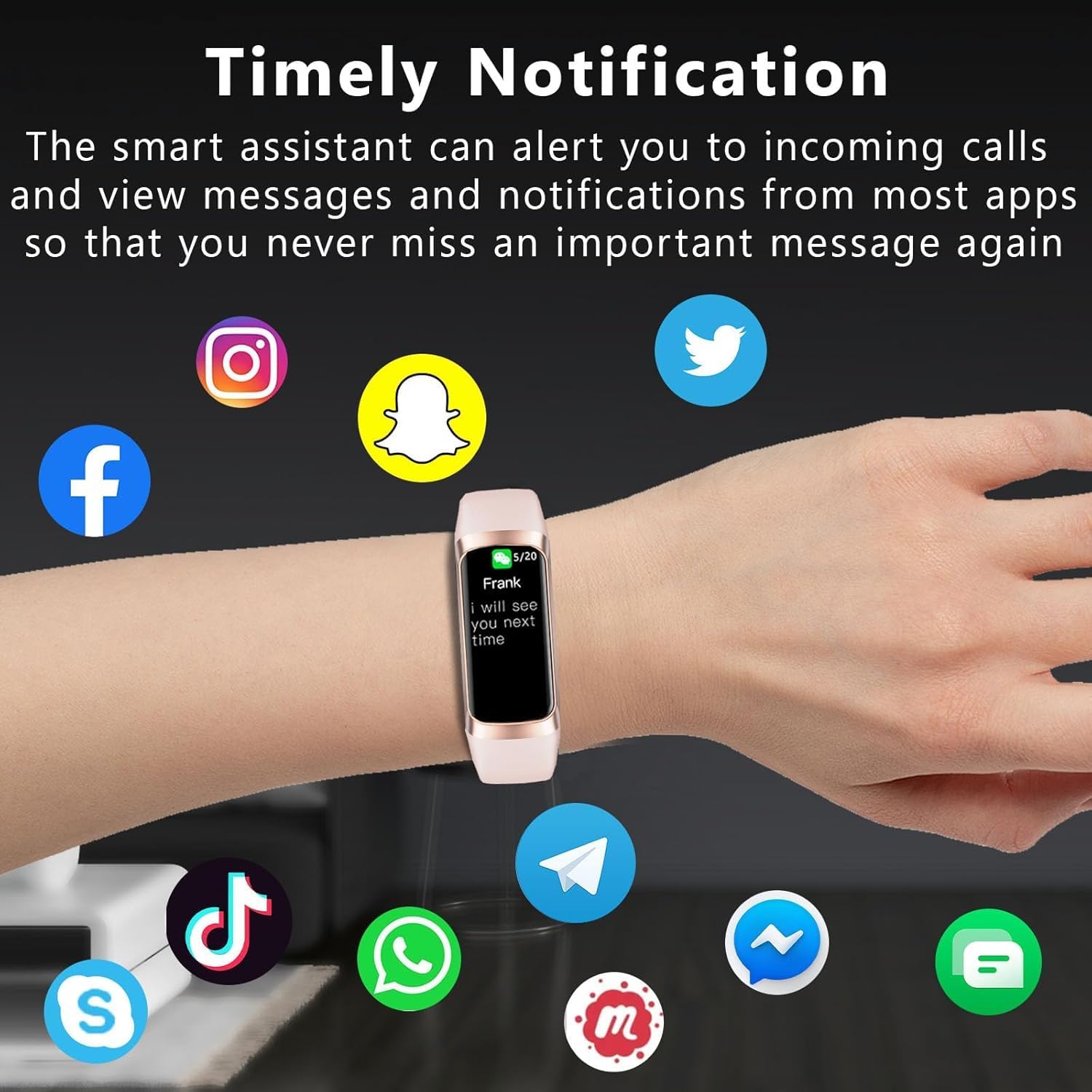 Fitness Tracker with 24/7 Heart Rate Blood Oxygen Sleep Monitor,Activity Tracker with 1.1" AMOLED Touch Color Screen, Multiple Sport Modes Step Counter,IP68 Waterproof for Women Men - Image 6