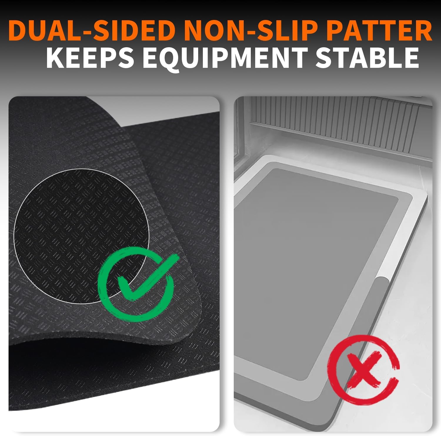 2 Pcs Mats for Exercise Bike, Dual Sided Non-Slip Mat for Rower Machine, Stationary Bike, Elliptical Machine, Natural Rubber Mat Protect Hardwood Floor Carpet - Image 4
