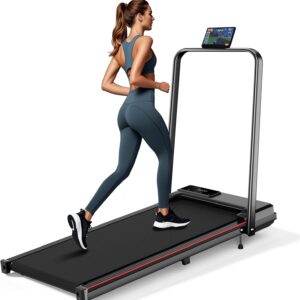Walking Pad Treadmill with Incline Slope, Larger Screen Display Under Desk Treadmill 340 lb Capacity, Portable Treadmills for Small Spaces, Home