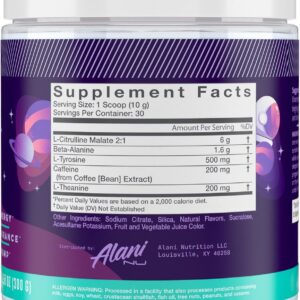 Alani Nu Pre Workout Powder Cosmic Stardust | Amino Energy Boost | Endurance Supplement | Sugar Free | 200mg Caffeine | L-Theanine, Beta-Alanine, Citrulline | 30 Servings