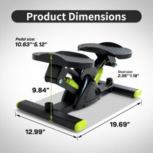 Leikefitness Steppers for Exercise Mini Stair Stepper, Cardio Workout Equipment, Twist Stair Stepper with Resistance Bands Up-Down Motion for Full Body Workout Exercise Equipment for Home