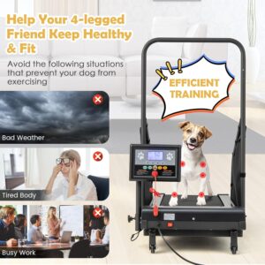 GYMAX Dog Treadmills for Small/Medium Dogs – 220 LBS Pet Runner with 65.5 FT Remote, Rotatable LCD Monitor, Adjustable Incline, 3 Countdown Modes & Wheels, Dog Running Machine for Indoor Exercise