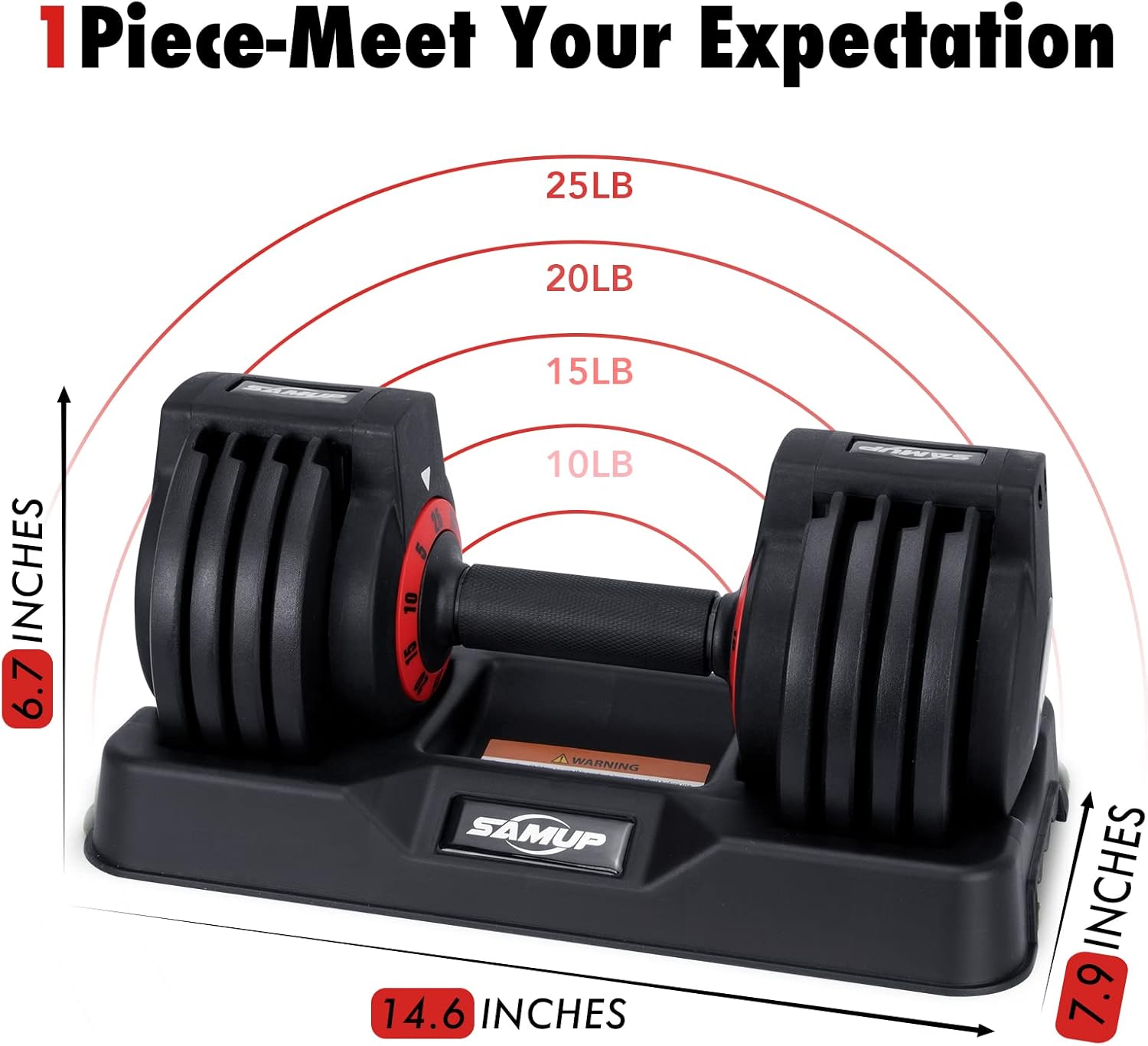 25/55 lbs Pair Adjustable Dumbbells Set, Dumbbells with Anti-Slip Metal Handle for Exercise & Fitness Fast Adjust Weight for Full Body Workout Fitness - Image 5