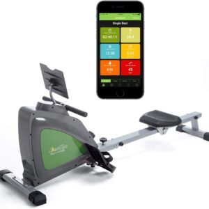 ShareVgo Smart Rower Folding Magnetic Rowing Machine with Free APP for Indoor Full Body Workout Log and Performance Track, Bluetooth LCD Monitor & Tablet Holder, Max Weight 300 lbs Ergometer – SRM1000