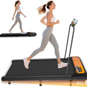 Walking with Incline Pad and Handle Bar, 3 in 1 Mini Walking Machine, 2.5HP Low Noise Treadmill for Home with Remote Control, Treadmill with Handle Bar, Running Pad with Remote Control
