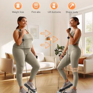 Niceday Steppers for Exercise, Stair Stepper with Resistance Bands, Mini Stepper with 300LBS Loading Capacity, Hydraulic Fitness Stepper with LCD Monitor