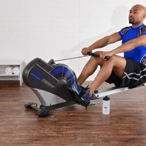 Stamina ATS Air Rower, Grey – Smart Workout App, No Subscription Required – Foldable Rowing Machine for Home Use