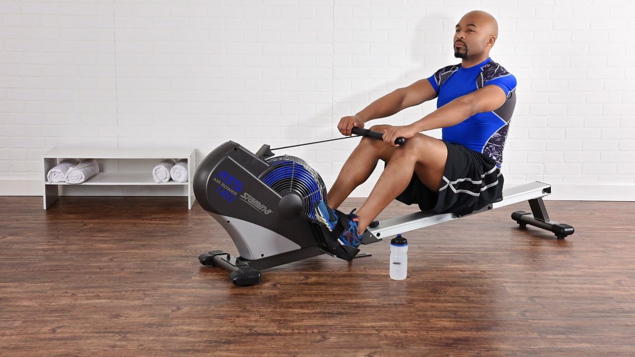 Stamina ATS Air Rower, Grey - Smart Workout App, No Subscription Required - Foldable Rowing Machine for Home Use - Image 2