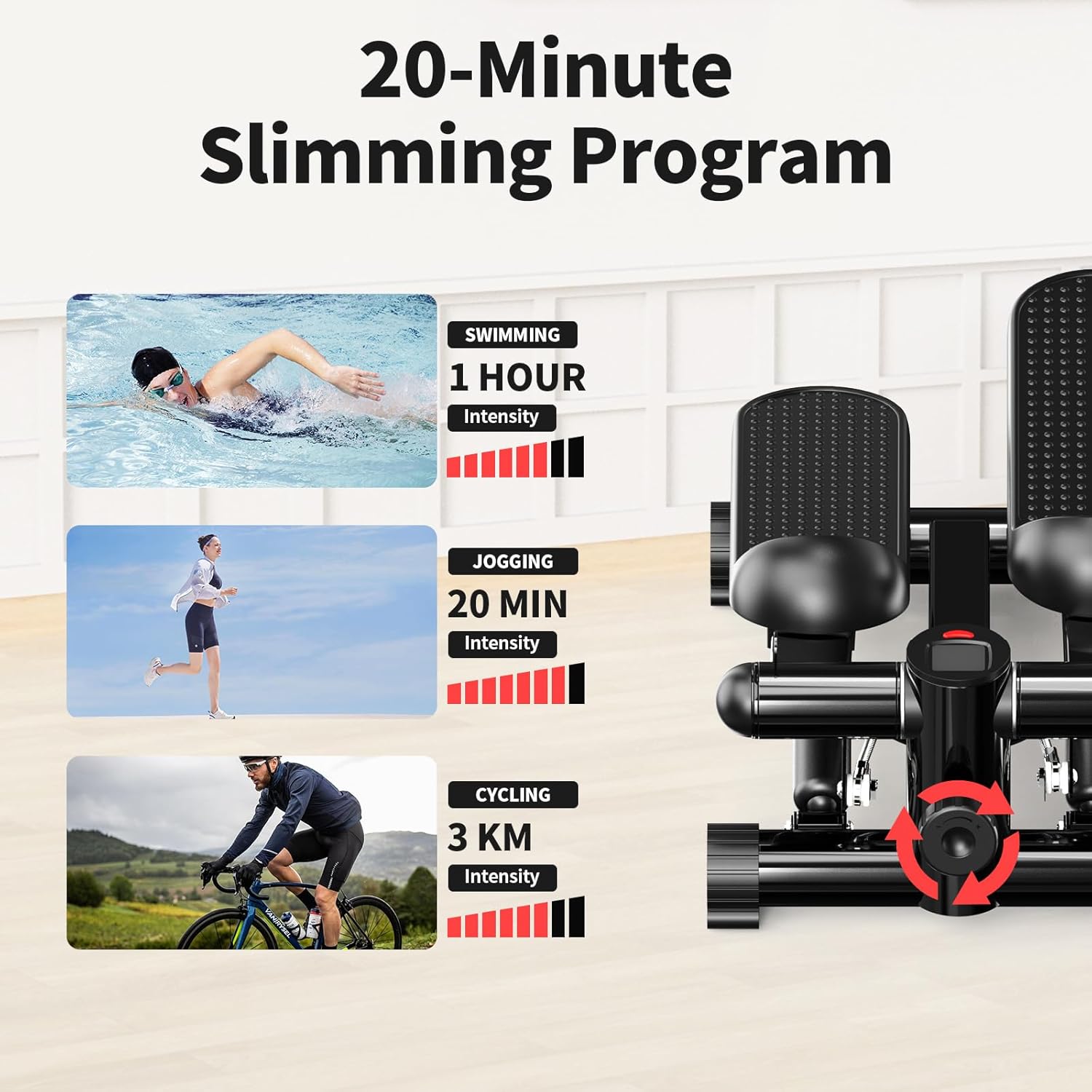 Total Body 2-in-1 Stepper Machine, Total Body Workout, Adjustable Hydraulic, Resistance Bands - Image 4