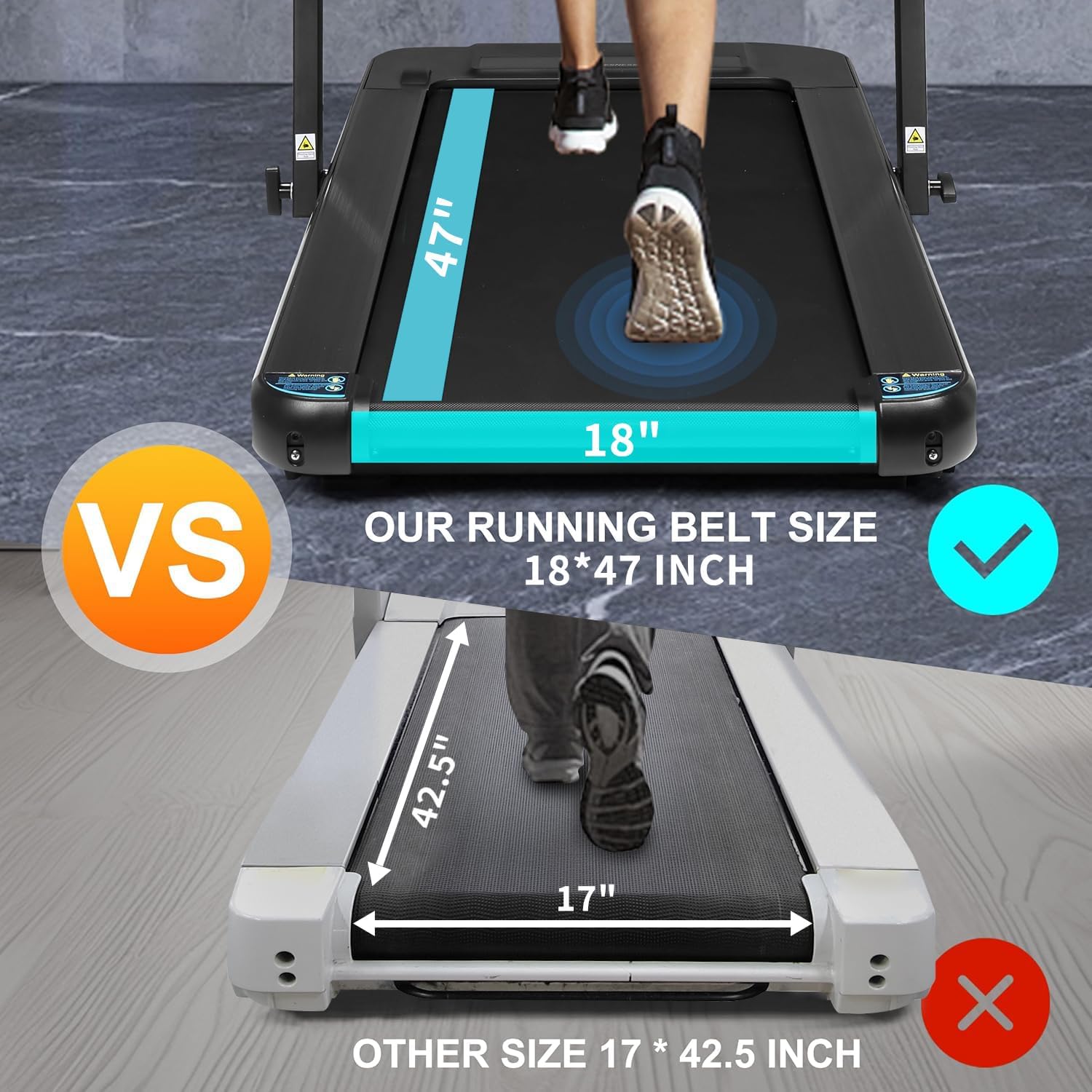 3 in 1 Foldable Treadmill with Auto Incline, 18" Wide Running Belt Under Desk Walking Pad W/Remote Control, Speaker, 265 Lbs Compact Treadmills Machine for Home, Office - Image 2