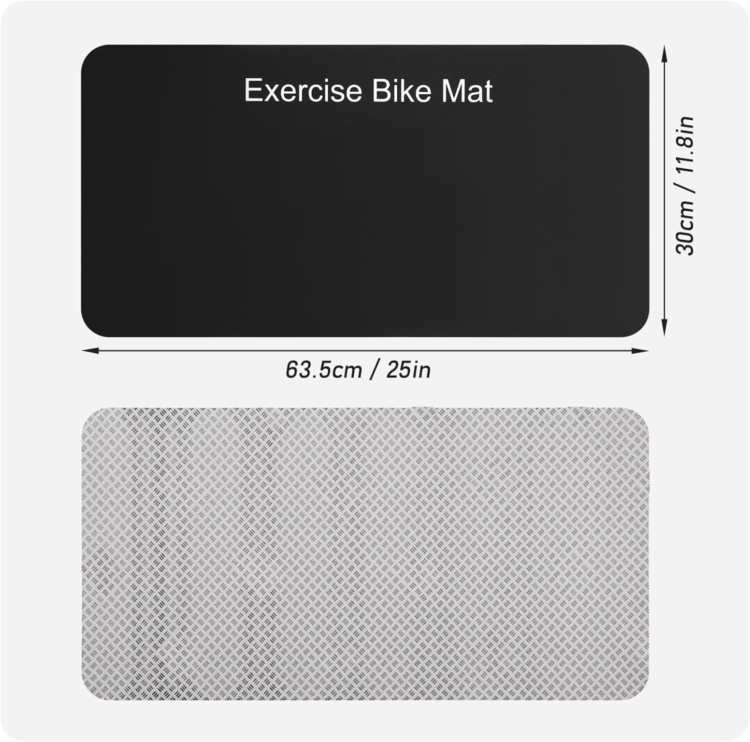 TOBWOLF 2PCS Non-Slip Mat Compatible with Peloton Bike, Concept 2 Rowing Machine, Exercise Bike Mat, Mat Protect Hardwood Floor Carpet for Home Gym, Workout Mat for Bike Trainer, Stationary Spin Bike - Image 2