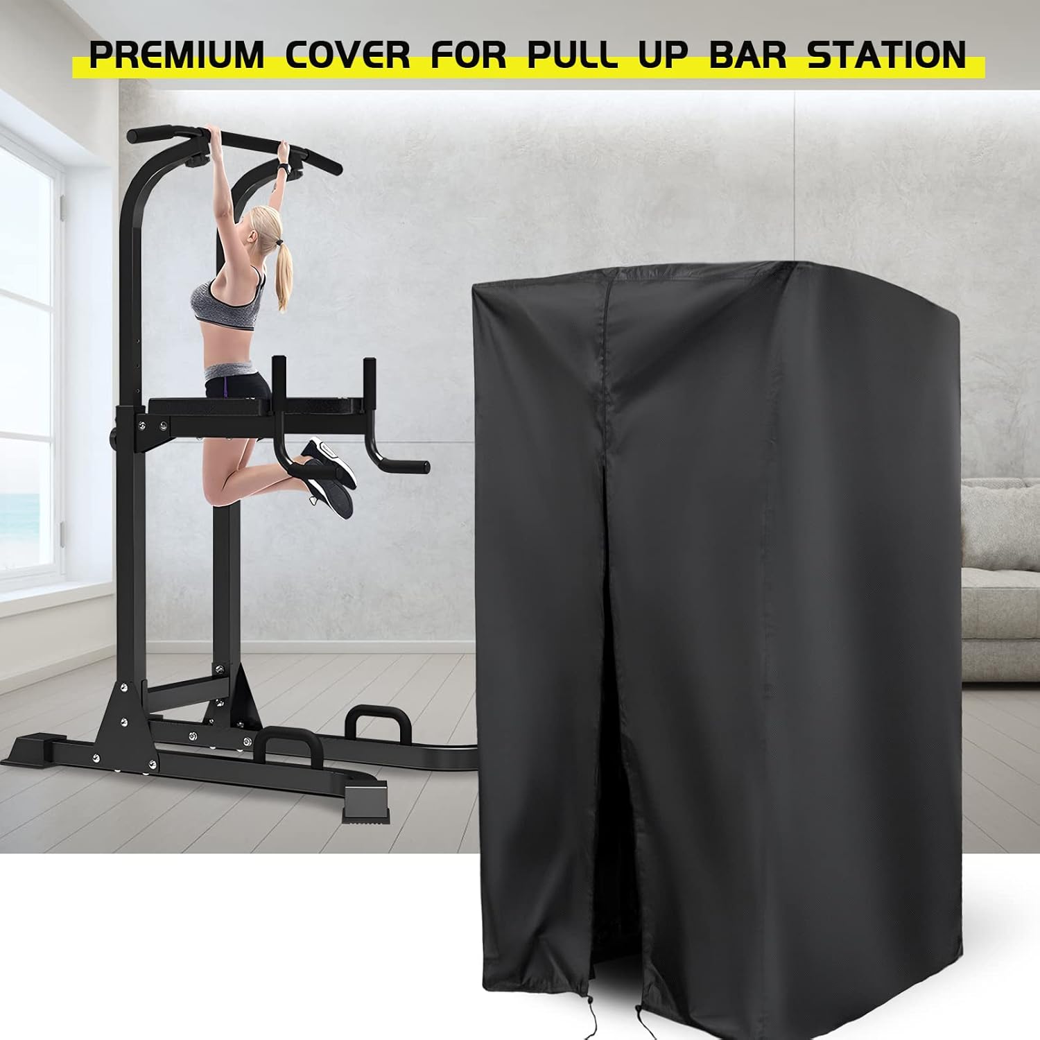 Protective Cover for Pull Up Bar Station, Waterproof& Dustproof Cover for Power Tower/Pull Up Dip Station-Indoor or Outdoor - 42"L x 40"W x 64"H - Image 6