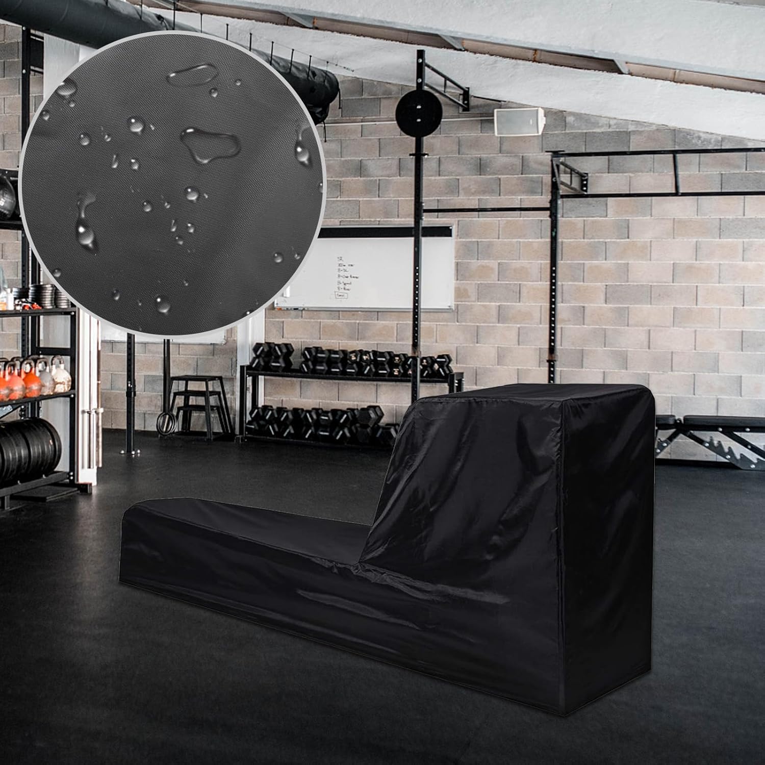 Fitness Rowing Machine Dust Cover 210D Oxford Fabric 95" x 24" x 40" Black Rowing Waterproof Machine Cover Fitness Equipment Protector - Image 6
