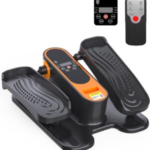 2025 New Under Desk Elliptical Machine,Portable Seated Pedal Exercise Machine for Seniors,Mini Ellipse Leg Exerciser with 12 Adjustable Speeds&Remote Control,Quiet&Compact for Home Office(Orange)