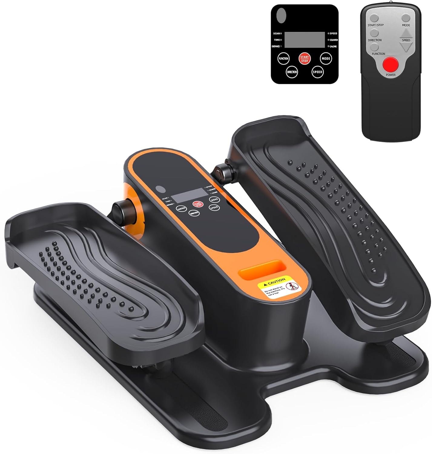 2025 New Under Desk Elliptical Machine,Portable Seated Pedal Exercise Machine for Seniors,Mini Ellipse Leg Exerciser with 12 Adjustable Speeds&Remote Control,Quiet&Compact for Home Office(Orange)