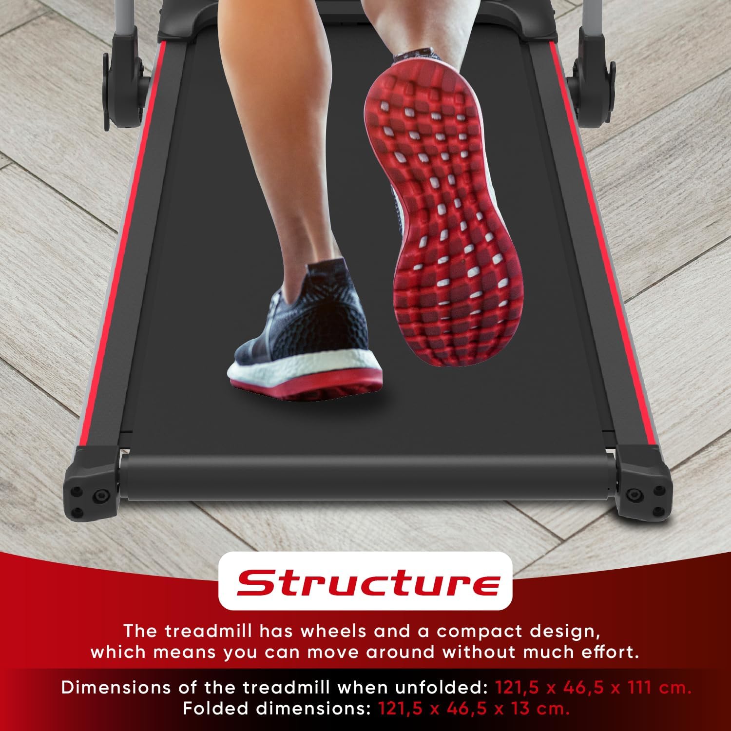 Walden Sports Folding Electric Treadmill with Handle - Portable Running Machine LCD Screen - 6.2mp/h Adjustable Speed - Image 7