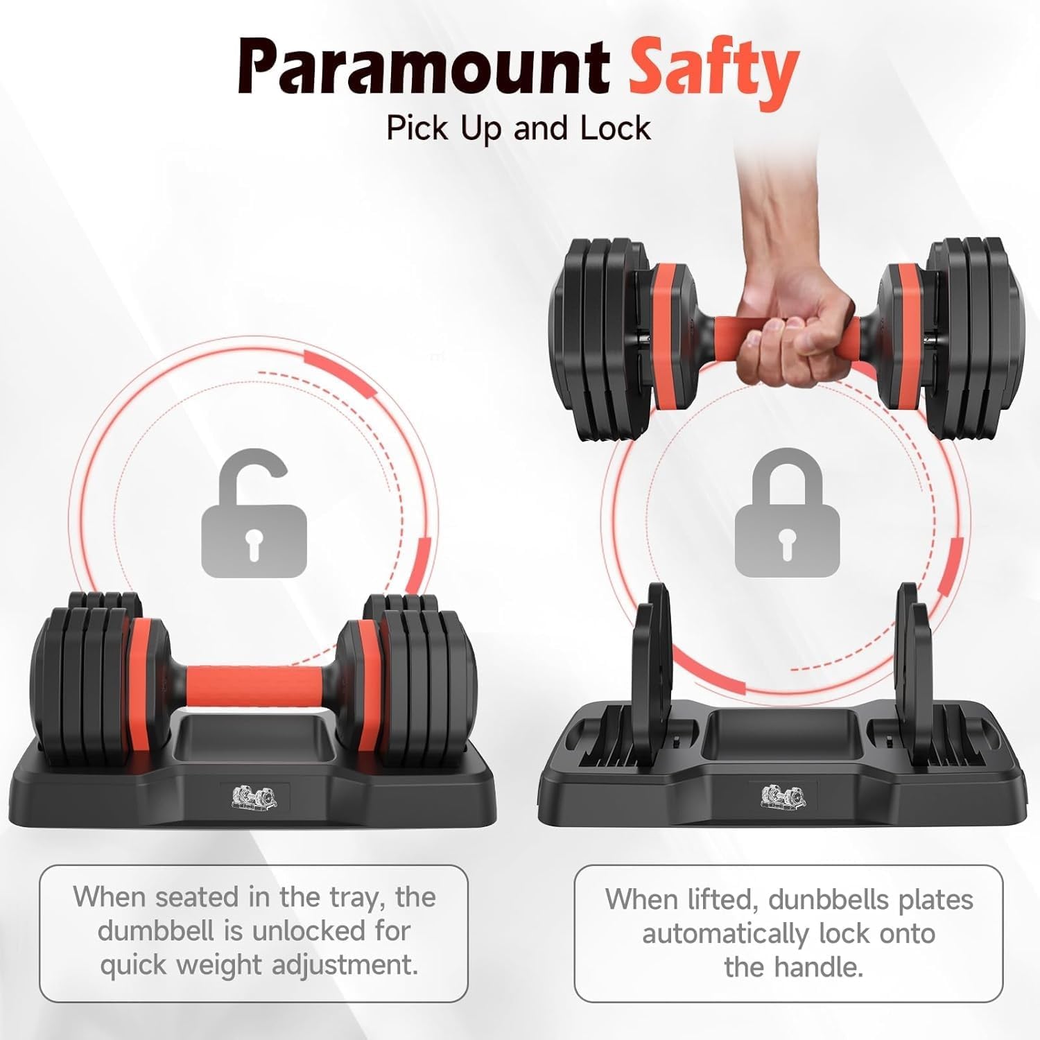 25LB 55LB Adjustable Dumbbells Set, 5LB to 25LB Dumbbell Pair,15LB to 55LB Weight Set of 2, Home Gym 50lbs/110lbs, Anti-Slip Handle for Exercise Equipment - Image 2