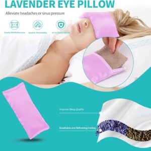 Lavender Weighted Eye Pillow, Yoga Eye Pillow, Moist Heat Eye Compress for Dry Eyes, Eye Pillows for Relaxation, Weighted Eye Mask Heated for Relaxation, Sleeping, Meditation (Pink-1Pcs)