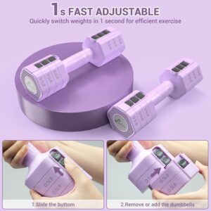 Sportneer Adjustable Dumbbells Hand Weights Set: 4 In 1 Weight Each 2lb 3lb 4lb 5lb Free Weights Dumbbells Set for Women Fast Adjust Dumbbell Set for Men Home Gym Workout Strength Training Exercise