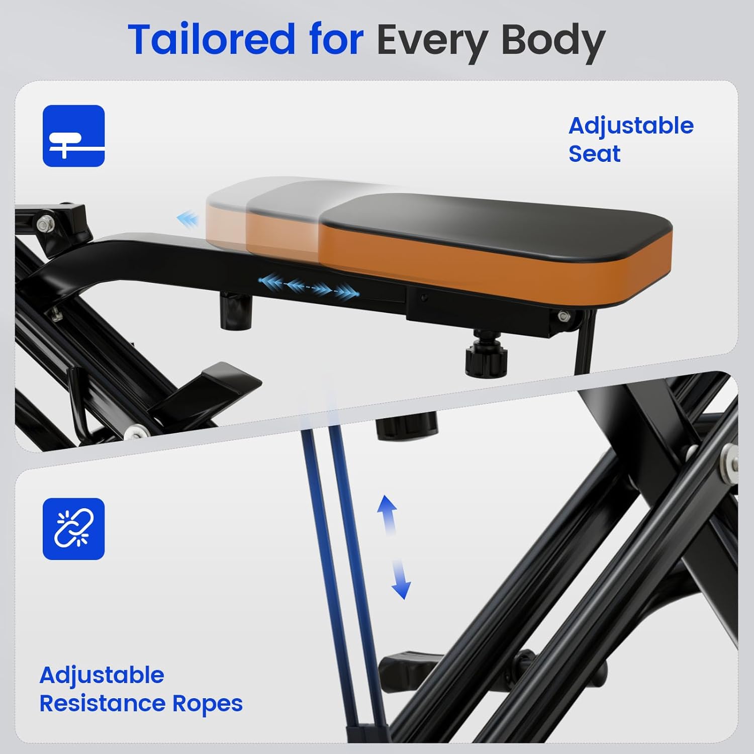 Deep Squat Machine Trainer, Rowing Machine for Home, Easy Setup & Foldable Exercise Equipment with Adjustable Resistance, Glute Trainer Machine, Abs & Leg Home Workout Machine - Image 5