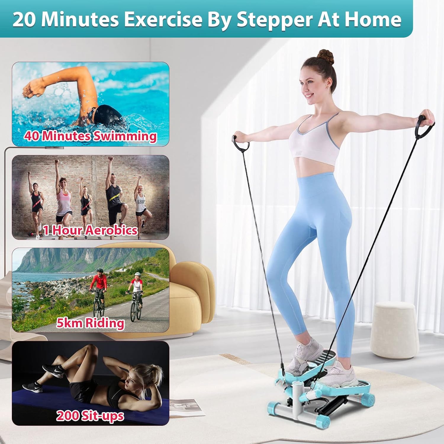 Steppers for Exercise, Stepper Machine for Home Office Workout Training - Image 3