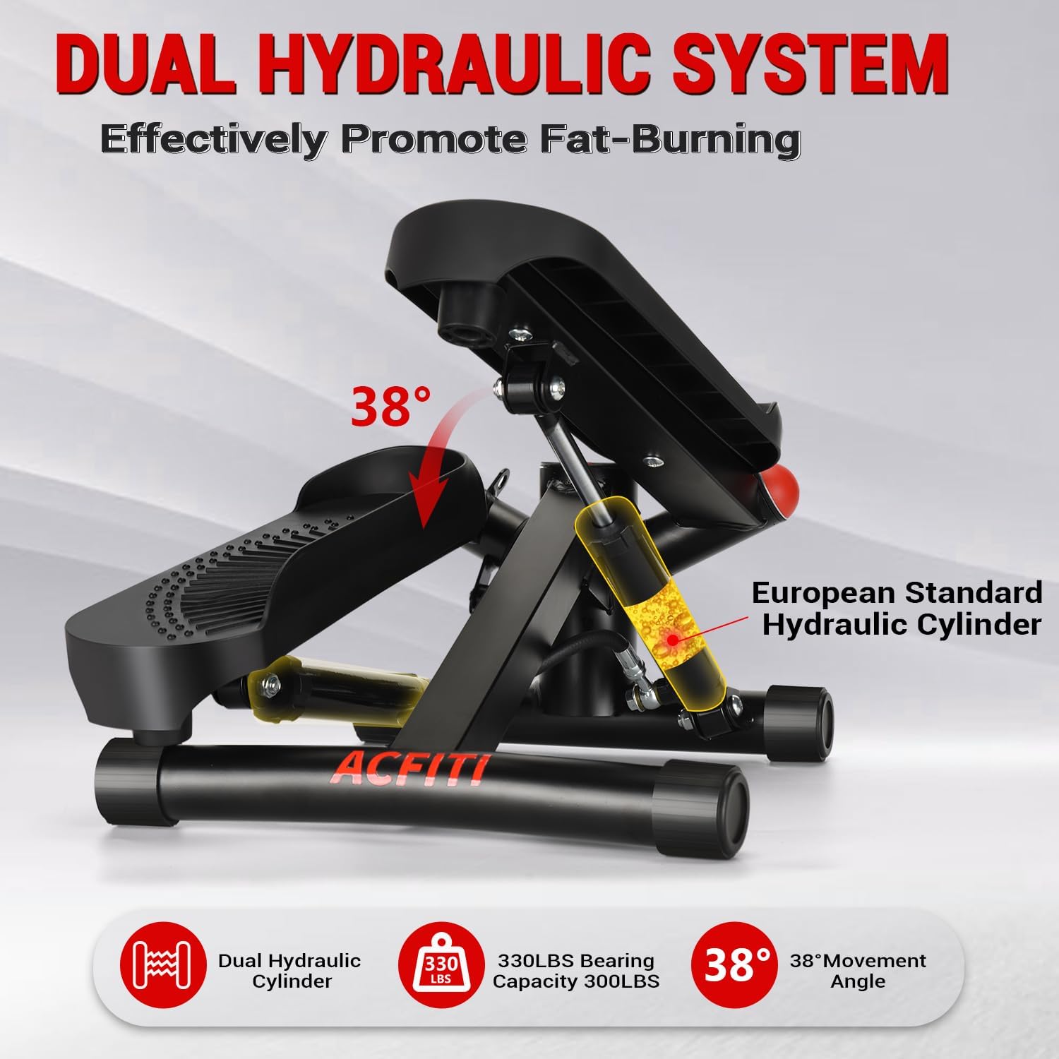 Steppers for Exercise at Home, Upgraded Mini Stepper Machine with 10DB Super Quiet, Air-Powered Stair Stepper with Resistance,Twist Stepper for Full Body Workout - Image 4