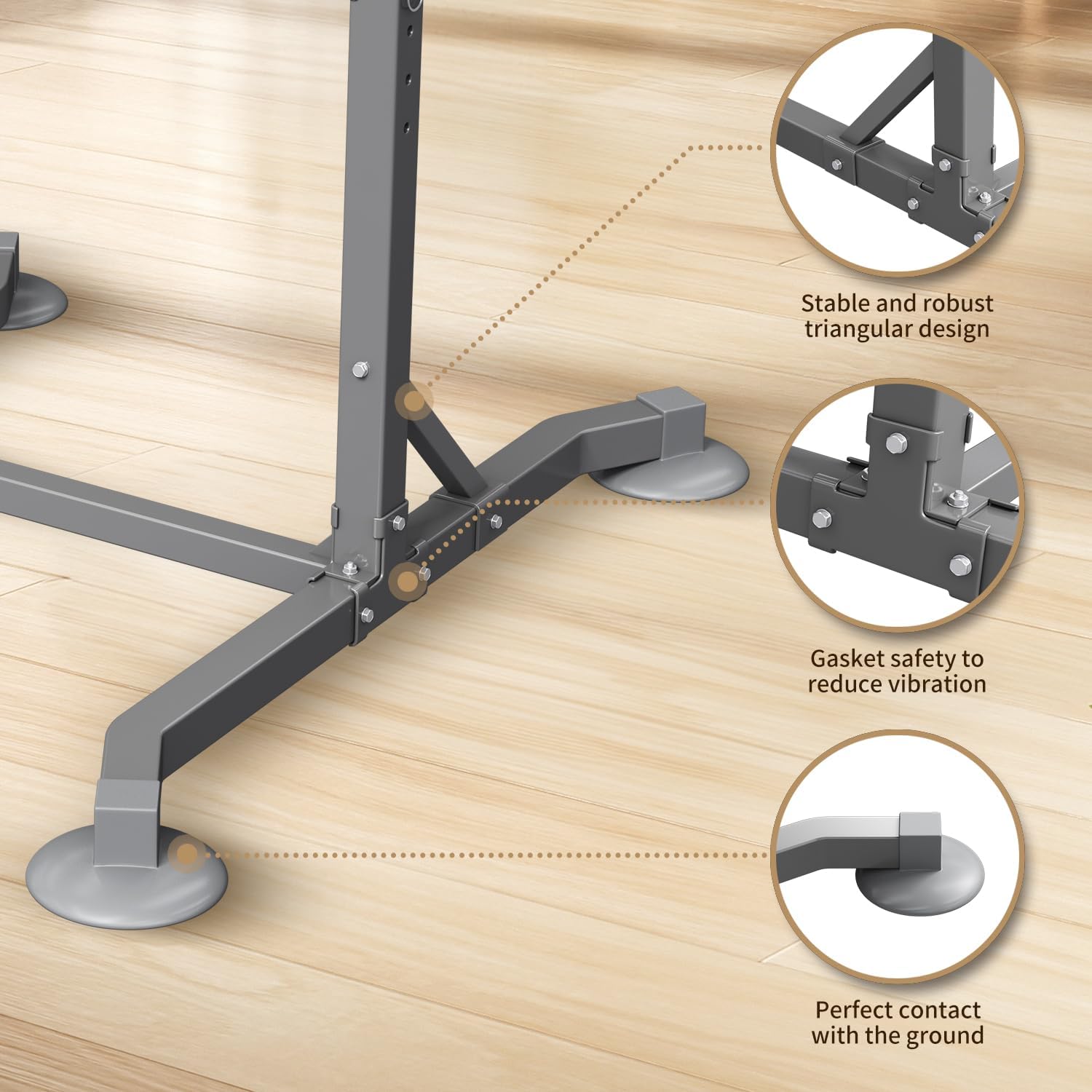 Multi-function Pull Up Station, Portable Workout Equipment with Pull Up Bar and Dip Station for Home Gym, Support 600lbs - Image 3