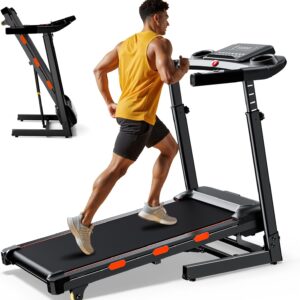 350 lb Capacity Walking Pad Treadmills for Home with 12%/15% Incline, Foldabe Treadmill with Handrail, 3.5HP Real Brushless Treadmill with Dual Cushion System, Deck Treadmills for Small Space