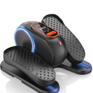 ANCHEER Under Desk Elliptical, 24-in-1 (12 Auto & 12 Manual) Elliptical Machine with Wireless Remote&Dual-Direction, Quiet Compact Leg Exerciser for Home Office