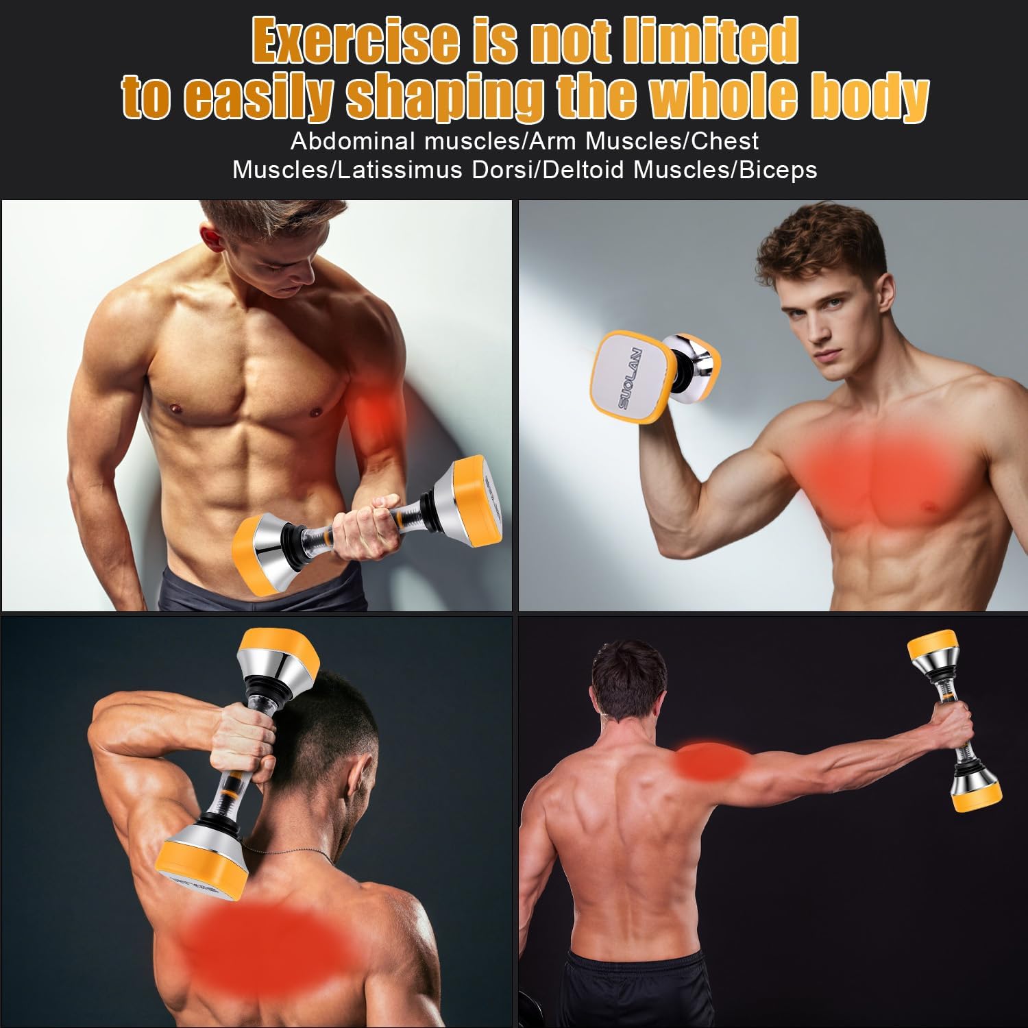 Adjustable Dumbbell Set 22-66 lbs, Shaking Design Provides a Full-Body Workout, Adjustable Resistance for Core & Chest Training, Home Gym Fitness Equipment - Image 6