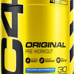 Cellucor C4 Original Pre Workout Powder Frozen Bombsicle Sugar Free Preworkout Energy for Men & Women 150mg Caffeine + Beta Alanine + Creatine – 30 Servings (Packaging May Vary)