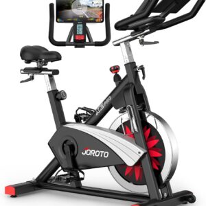 JOROTO X2|X2PRO Exercise Bike, X4S Bluetooth Stationary Indoor Cycling Bike with Readable 100 Levels Magnetic Resistance, Plus 12.6 inch Tablet Bracket Exercise Bikes for Home