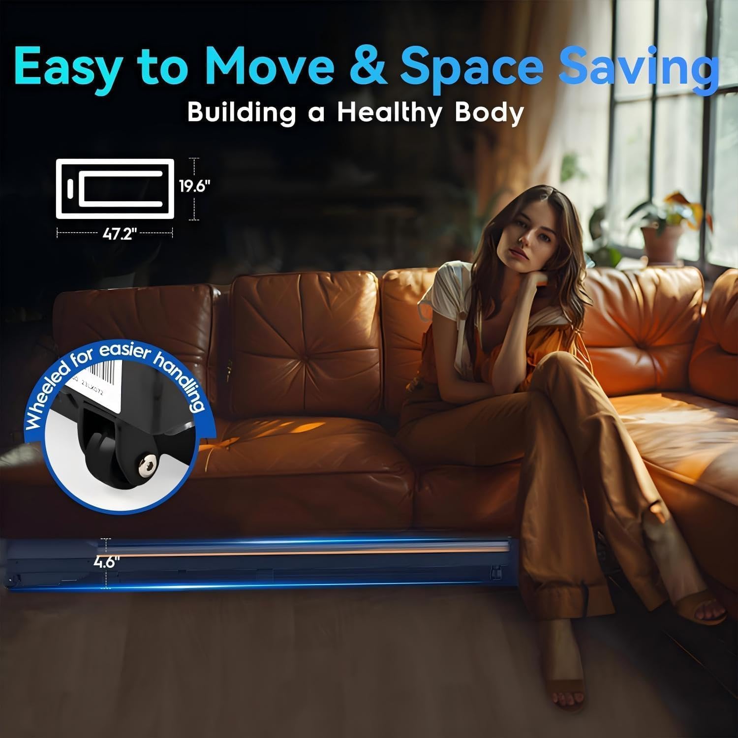 Walking Pad Treadmill for Home Office, Portable Under Desk Treadmill with Remote Control and LED Display, Walking Jogging Running Machine - Image 6