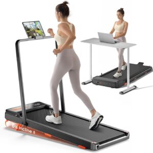 Walking Pad,Treadmill with Incline for Home Office, 2.5HP Portable Under Desk Treadmill with 265 Lbs Capacity,Remote Control, Led Display