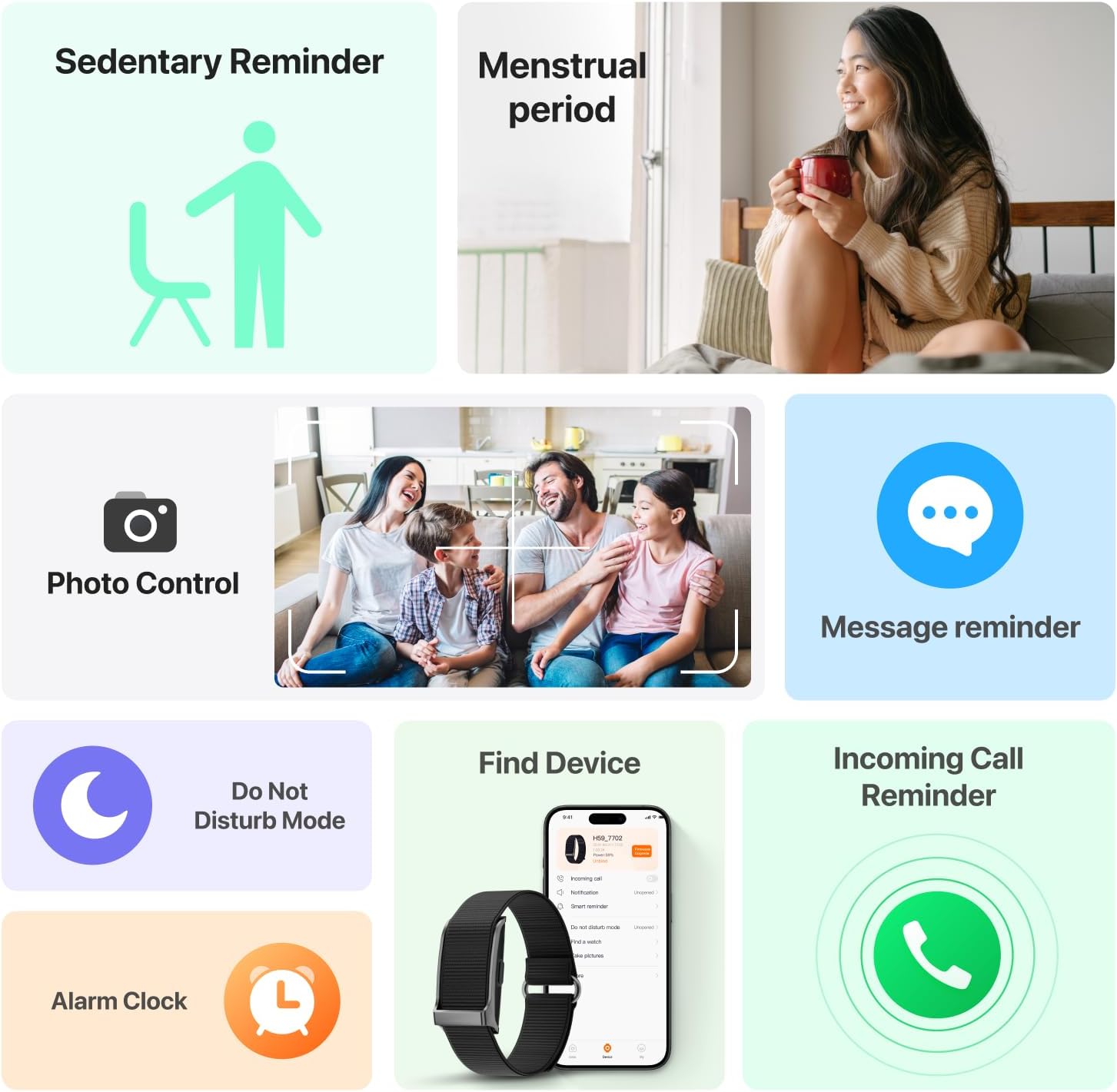 Smart Health Wristband, All-Day Continuous Monitoring, Heart Rate Tracking, Improve Sleep, Wearable Activity & Fitness Tracker, 120+ Sports Modes, 60-Day Battery, with Free App, 2 Bands Included - Image 7