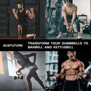 3 in 1 Dumbbell Converter Bar Set – Convert Dumbbells to Barbell & Kettlebell for Home Gym, Multi-Functional Strength Training Bar with Secure Clamps, Space-Saving Weight Lifting System (Black)
