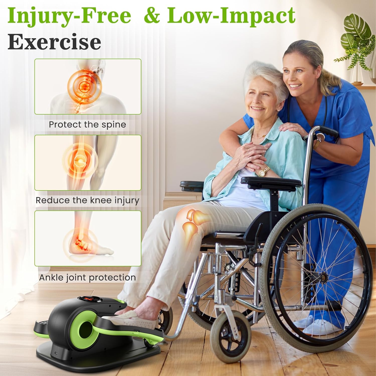 Under Desk Elliptical Machine, Ellipse Exerciser as Seen on TV for Seniors with Remote Control & 12 Adjustable Speeds, Elliptical Machine for Home - Image 5
