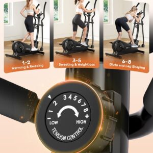 Caromix Elliptical Machine with Magnetic Resistance, Elliptical Exercise Machine for Home with LCD Monitor and Hyper-Quiet Magnetic Driving System, 300LBS Loading Capacity