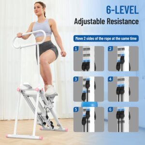 HXD-ERGO Stair Stepper, Upgrade 6-Level Resistance Stair Master with Adjustable Handlebar, Folding Stair Climber Workout Machine, High Weight Capacity Steppers for Exercise at Home Gym Exercise