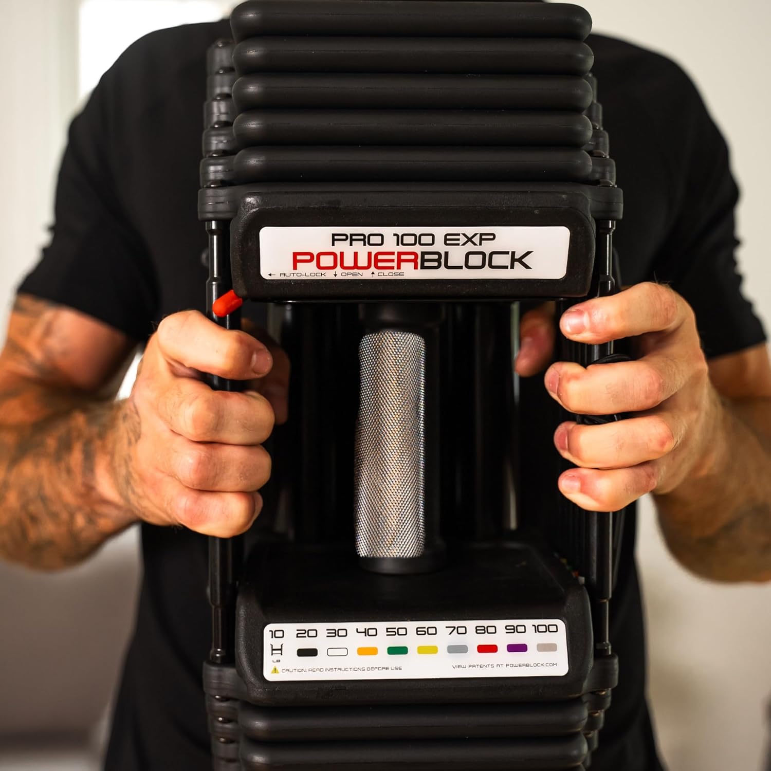 PowerBlock Pro 100 Adjustable Dumbbell, Sold As A Single Unit 5-100 lb Dumbbell – Durable Steel Build, Innovative Workout Equipment, Strength Training - Image 3